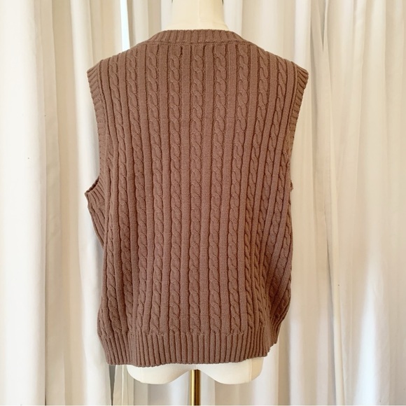 Nordstrom BP Cable Knit V-Neck Sweater Vest - Taupe - Picture 4 of 8